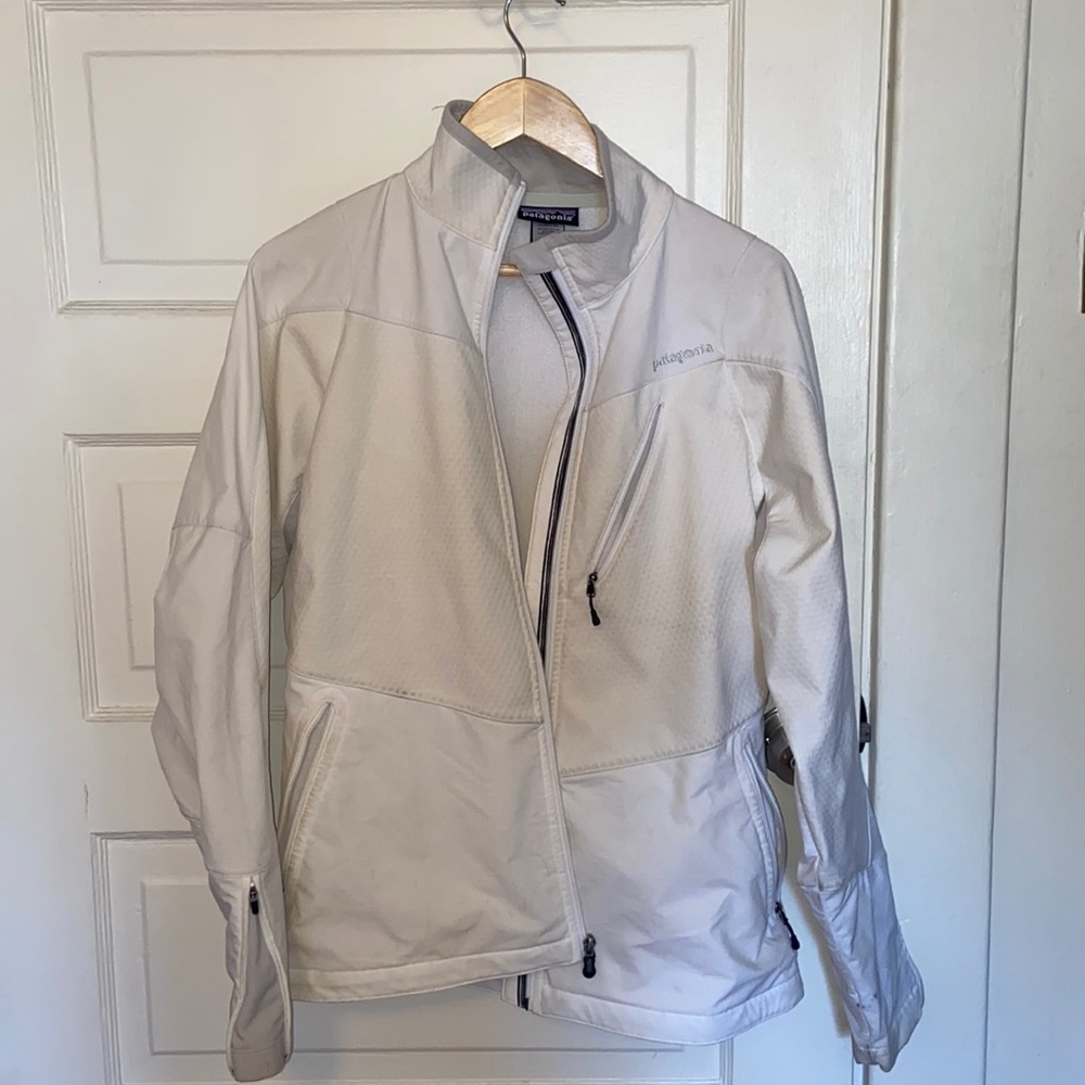 Patagonia white softshell jacket